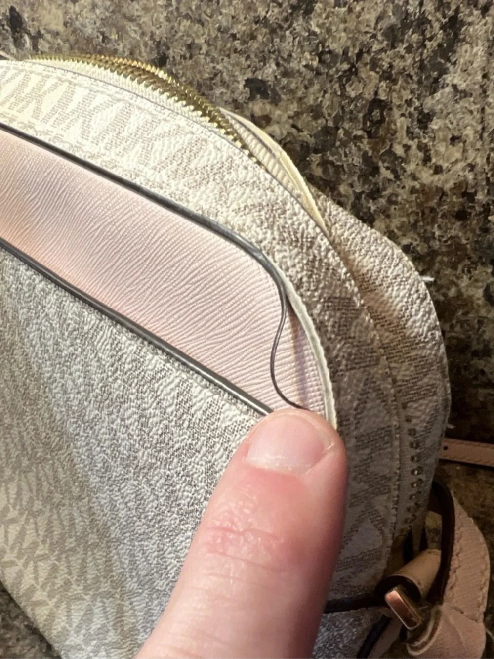 Michael Kors Pink and White Signature Crossbody with Matching Pink Wristlet